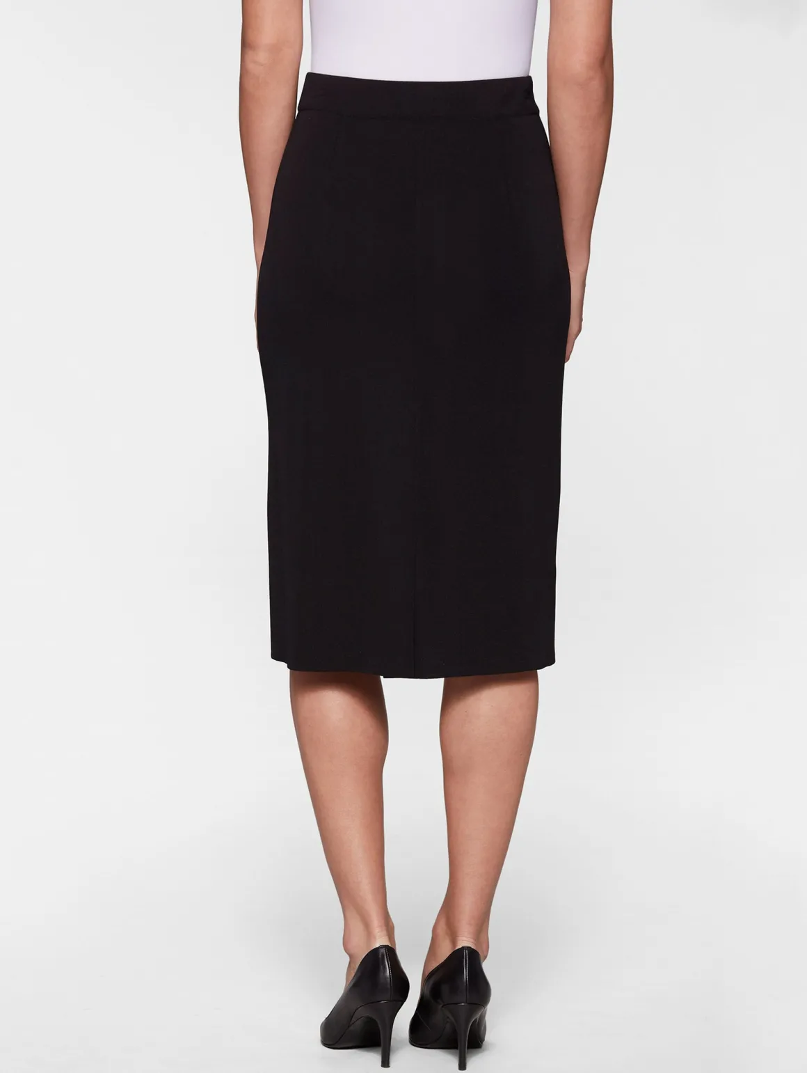 27" Straight Knit Skirt - Black Knit Pencil Skirt | Misook