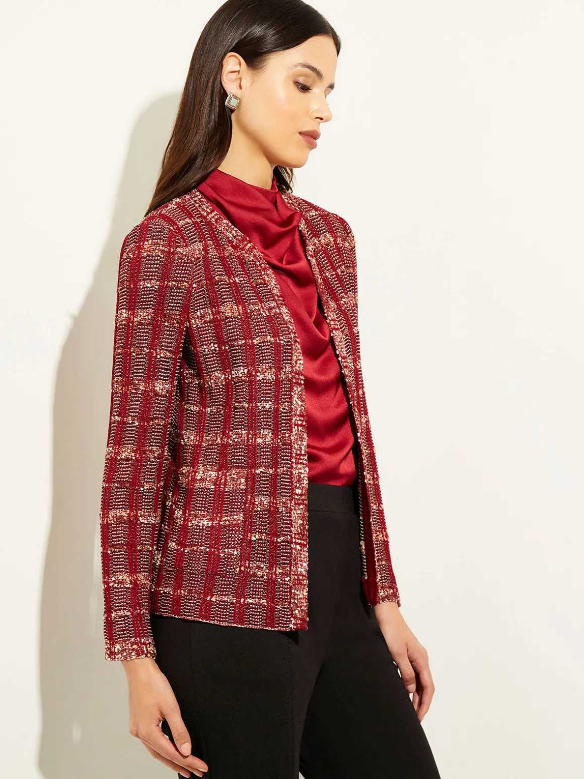 Red Plaid Jacket - Womens Tweed Jacket | Misook