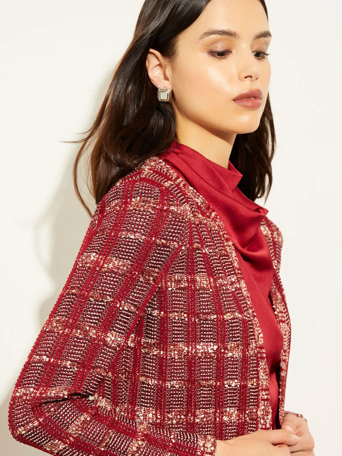Red Plaid Jacket - Womens Tweed Jacket | Misook