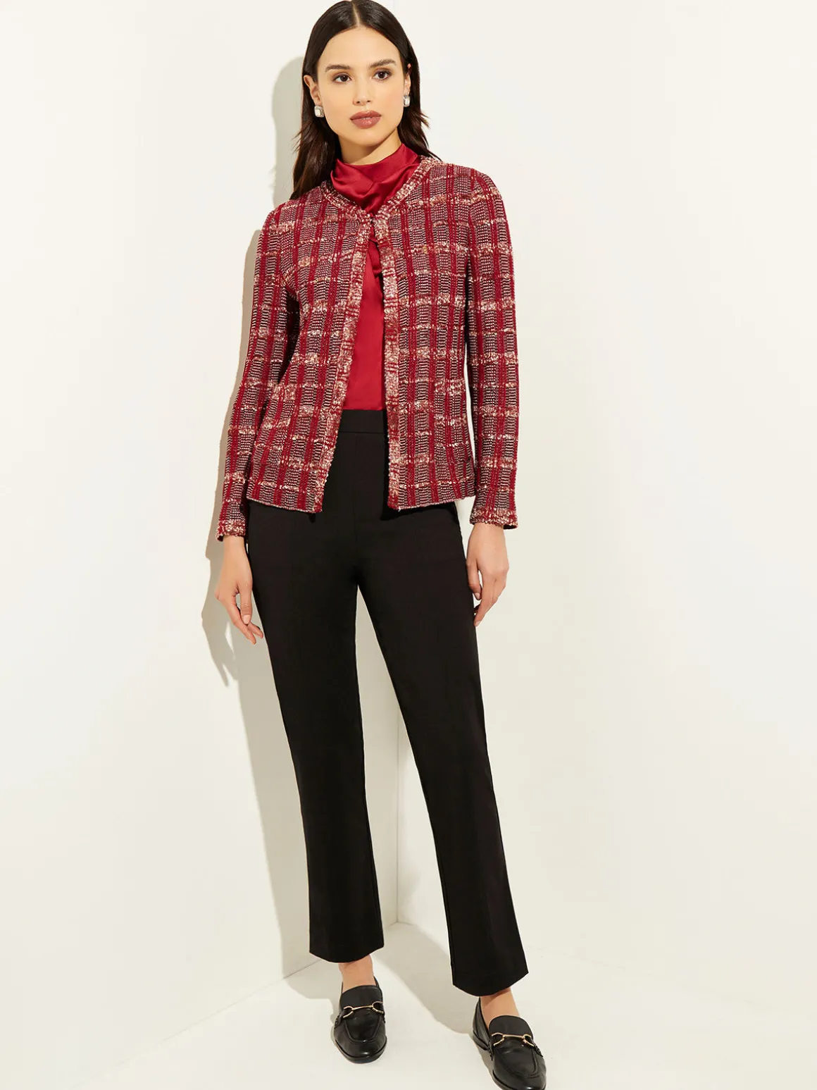 Red Plaid Jacket - Womens Tweed Jacket | Misook