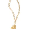 Ripple Textured Warm Gold Necklace