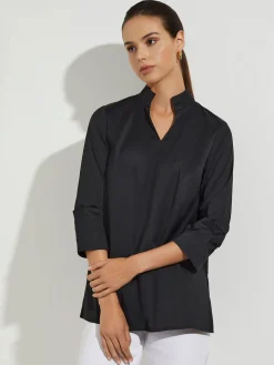 Ruche Sleeve Cotton Tunic