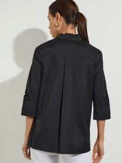Ruche Sleeve Cotton Tunic