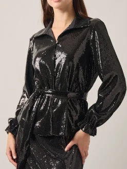 Sequin Novelty Woven Blouse