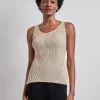 Shaped Ribbed Knit V-Neck Tank