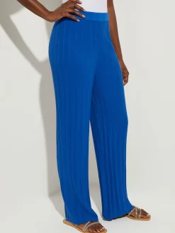 Soft Ribbed Knit Wide Leg Pant