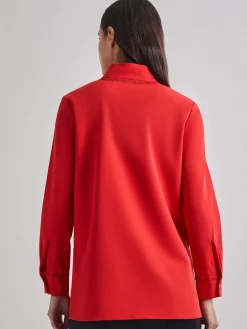 Soutache Detail Tonal Stretch Crepe Tunic