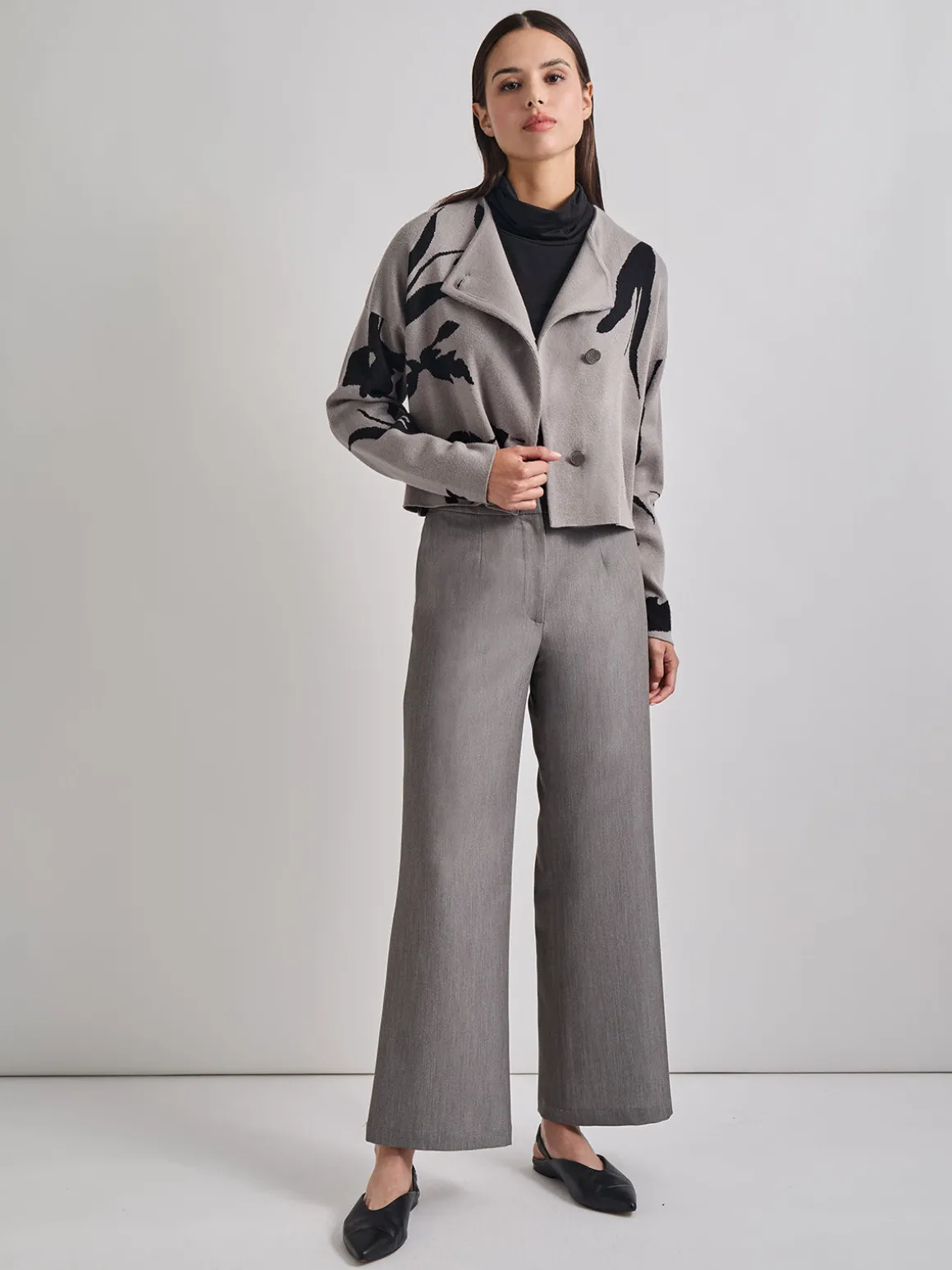 Stretch Woven Wide Leg Pant