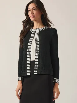 Studded Open Neck Jacket