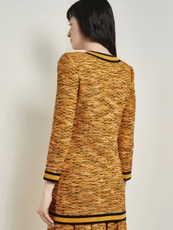 Tailored Fit Jacket - Contrast Trim Tweed Knit