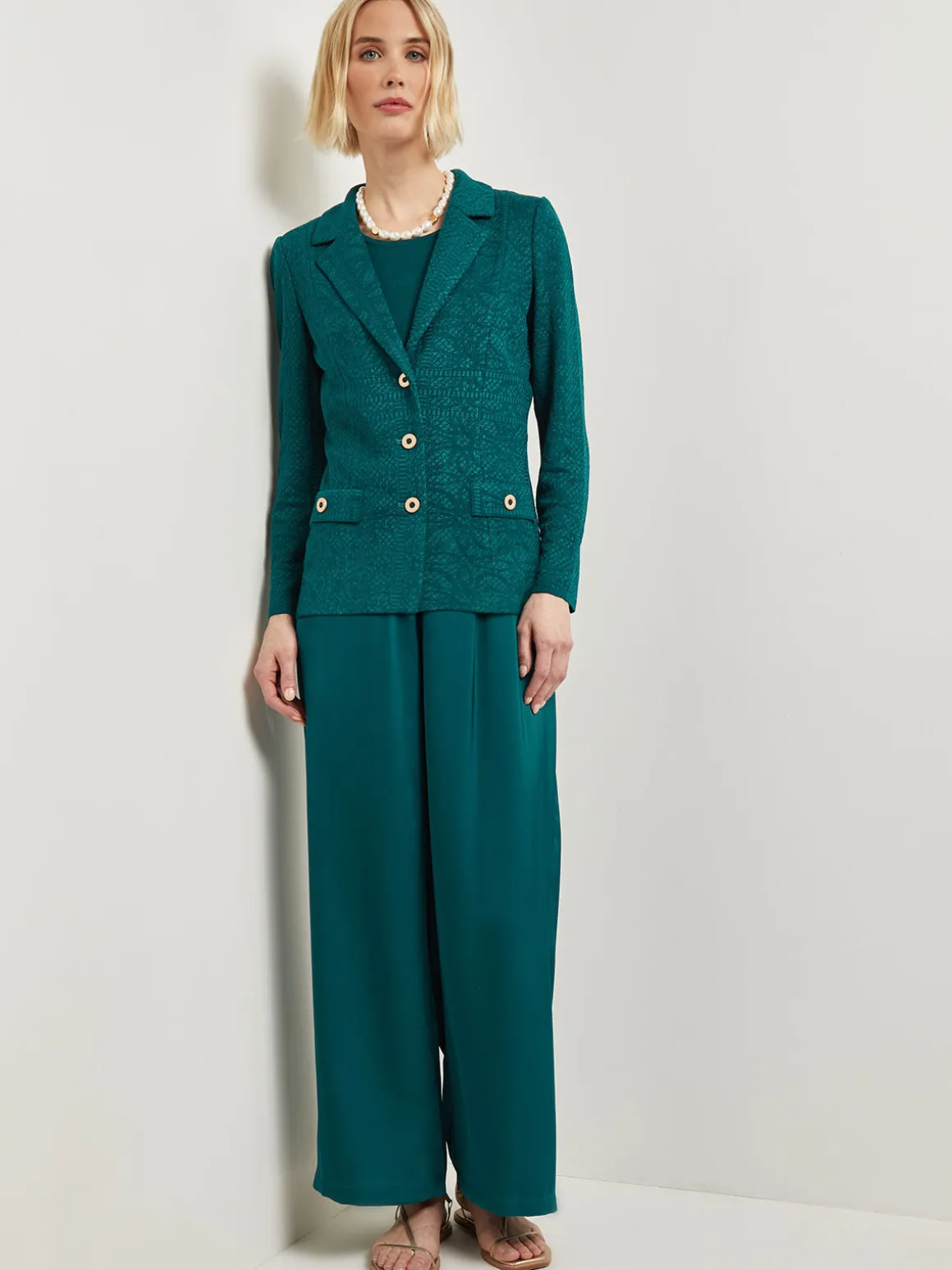 Tailored Fit Jacket - Detailed Jacquard Knit