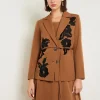Tailored Fit Jacket - Embroidered Woven Twill