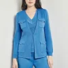 Tailored Fit Jacket - Ribbed Detail Flat Knit