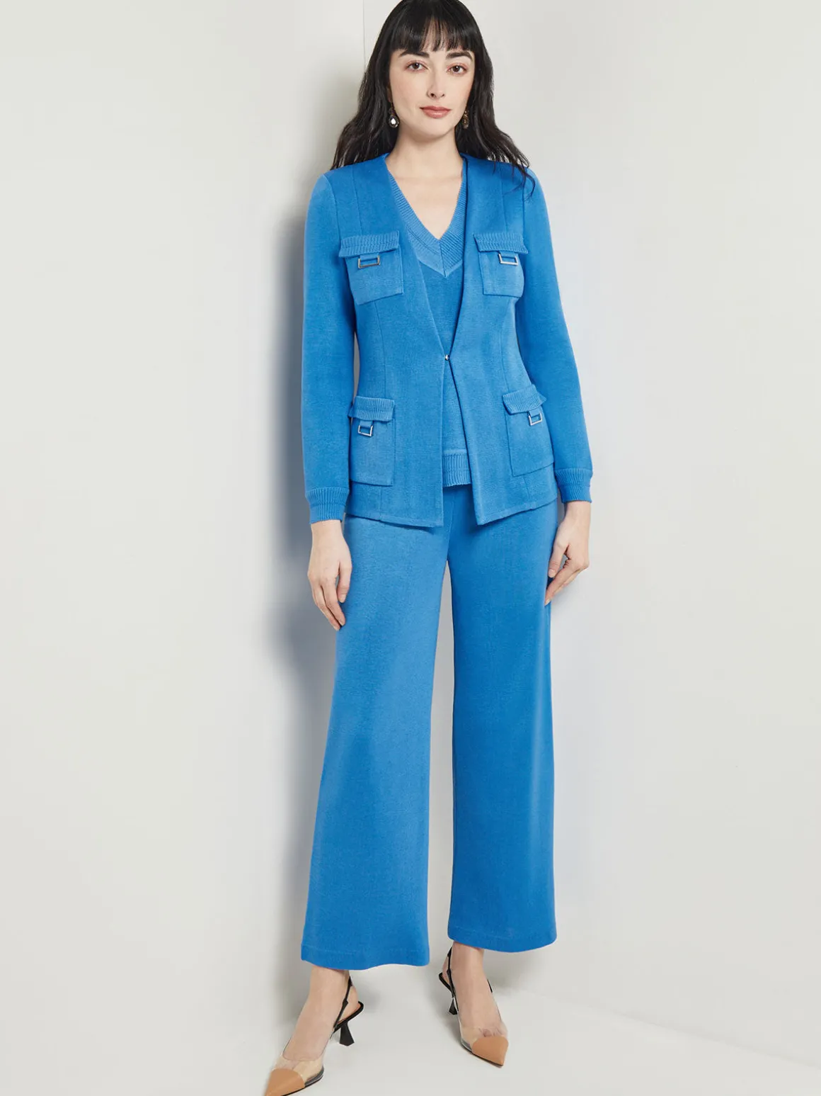 Tailored Fit Jacket - Ribbed Detail Flat Knit