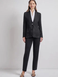 Tailored Fit One-Button Jacquard Knit Jacket