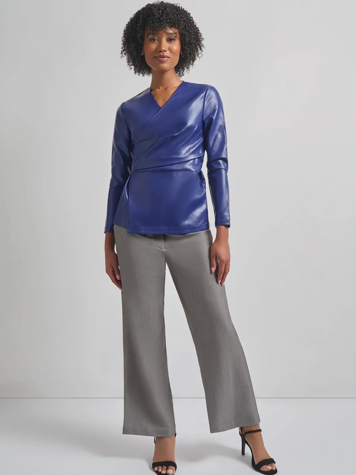 Tailored Fit Vegan Leather Tie Back Jacket