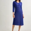 Textural Stripe Knit Midi Dress