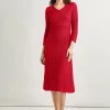 Textural Stripe Knit Midi Dress