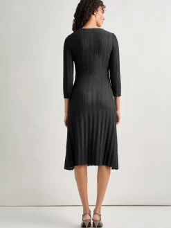 Textural Stripe Knit Midi Dress