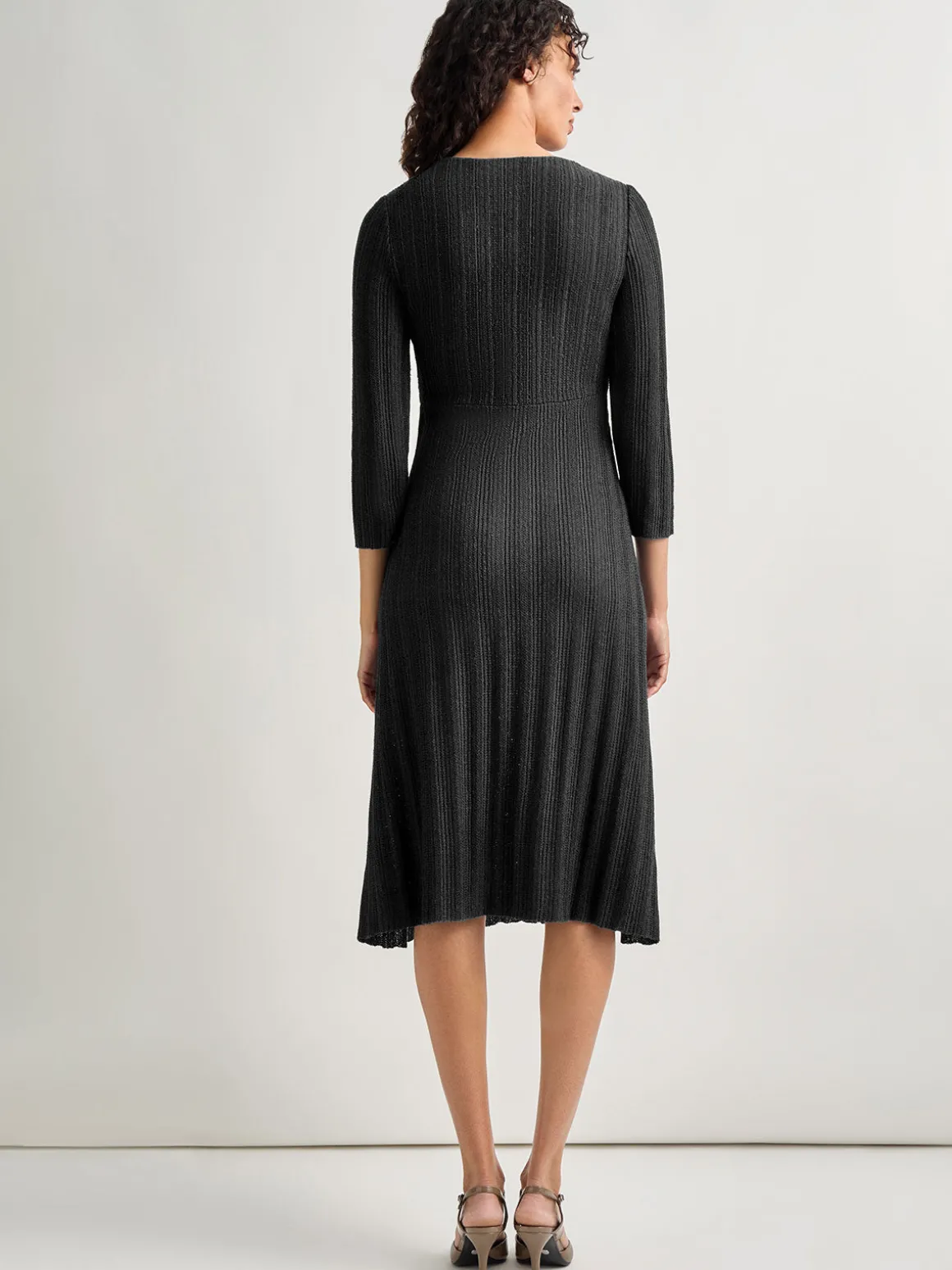 Textural Stripe Knit Midi Dress