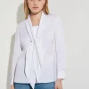 Tie-Neck Cotton Poplin Blouse