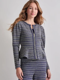 Tweed Knit Peplum Jacket