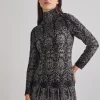 Two-Tone Damask Jacquard Knit Tunic