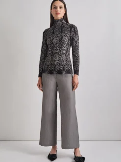 Two-Tone Damask Jacquard Knit Tunic
