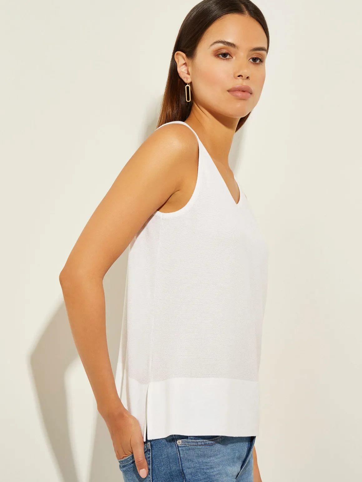 V-Neck Soft Knit Tank Top